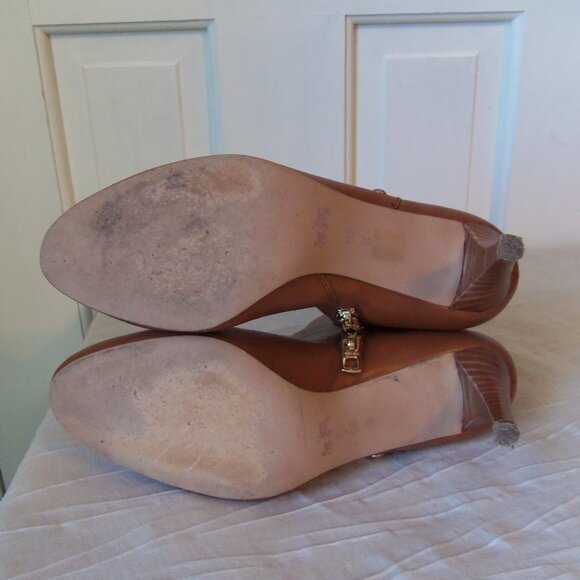 Coach Hickory Calf Leather Studded Ankle Booties Brown sz 6.5 - Picture 13 of 14